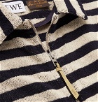 Loewe - Paula's Ibiza Appliquéd Striped Cotton-Terry Zip-Up Sweatshirt - Ecru