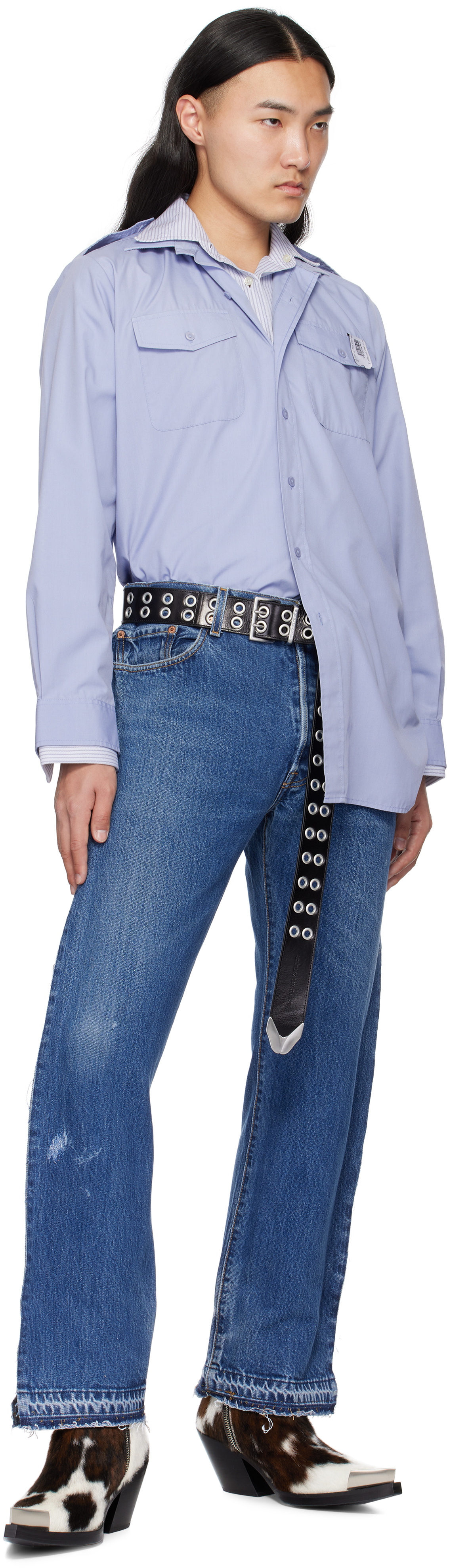 Achilles Ion Gabriel Brown & White Bang Ankle Boots