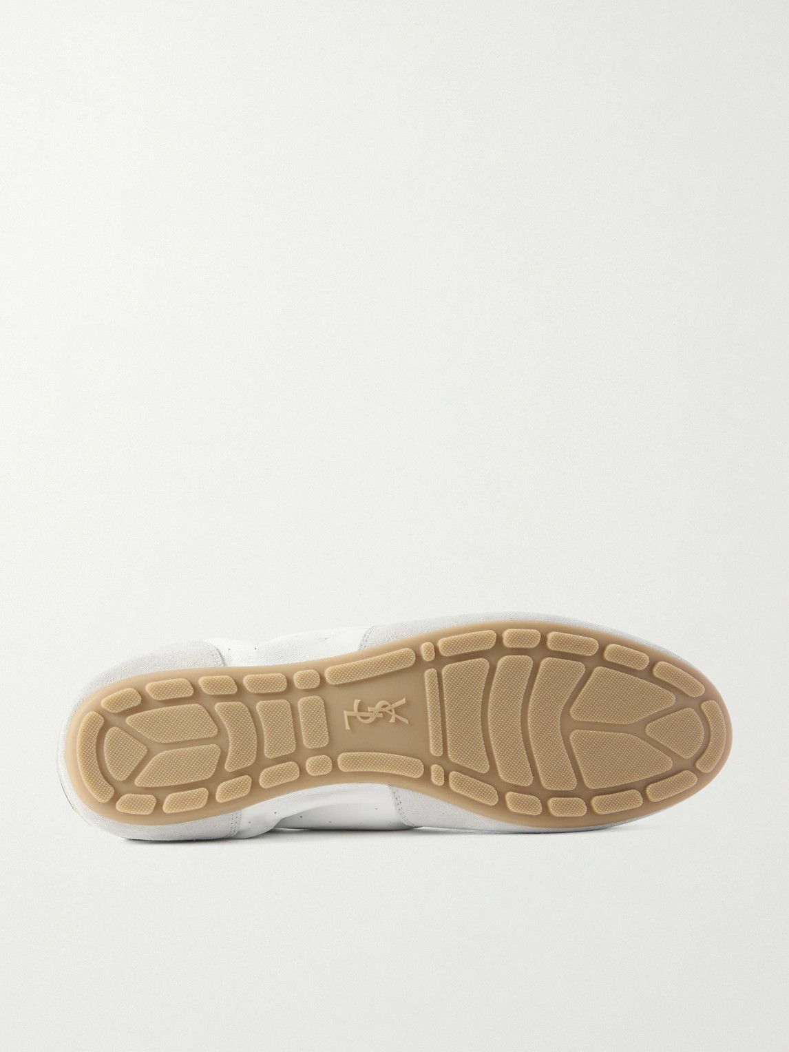 SAINT LAURENT - Lewis Suede and Full-Grain Leather Sneakers - White