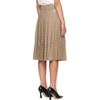 Moncler Beige Viscose & Wool Stretch Microcheck Midi Skirt