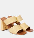 Staud Skylar raffia and leather mules