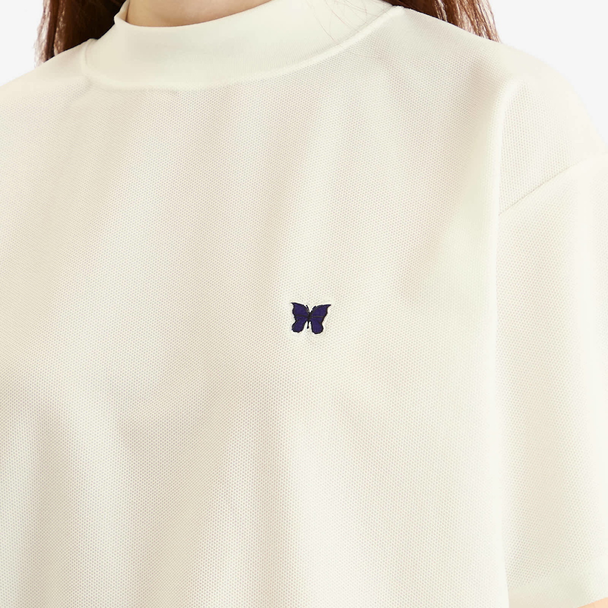 Needles Women's Mock Neck T-Shirt in White
