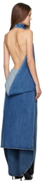 ALAÏA Blue Asymmetric Cape Top