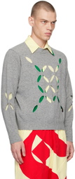 Stefan Cooke Gray Slashed Sweater