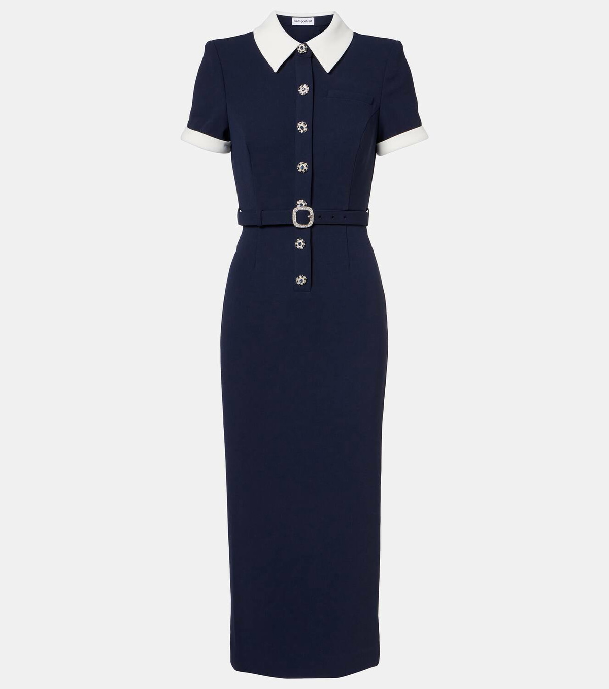square neck midi cocktail dress Square Neck Midi Dress-Carmen Candela