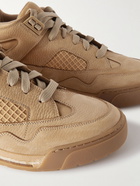 Maison Margiela - DDSTCK Mesh-Trimmed Suede Sneakers - Neutrals