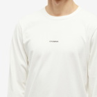 C.P. Company Men's Centre Logo Long Sleeve T-Shirt in Gauze White
