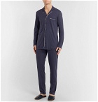 Hanro - Piped Cotton-Jersey Pyjama Set - Men - Blue