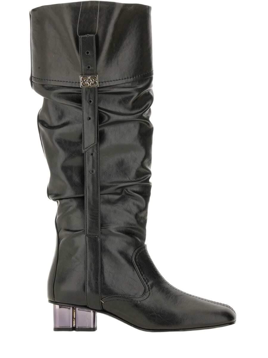 【関税込み】Ganni Leopard ankle boots Ganni Leopard Eyelets high-shaft boots for Women - Animal