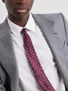 TOM FORD - 6cm Polka-Dot Jacquard Silk-Satin Tie - Purple