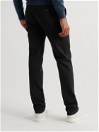 Canali - Slim-Fit Tapered Stretch-Cotton Jacquard Chinos - Black