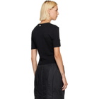 Simone Rocha Black Cropped Pointelle T-shirt