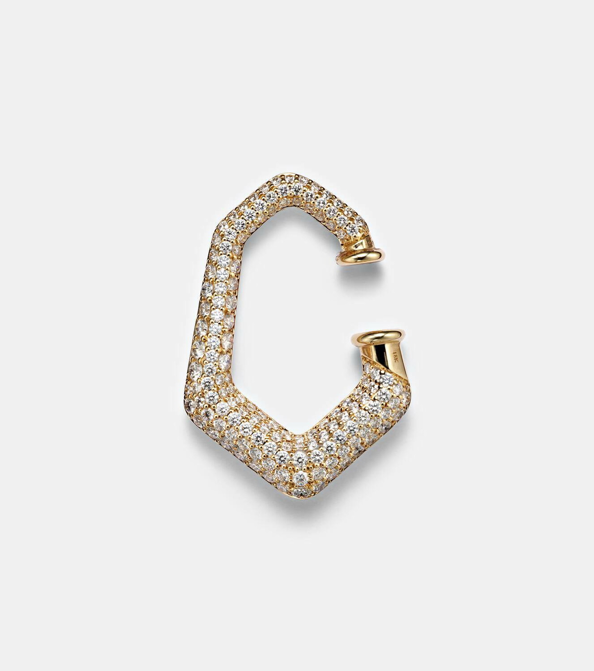 Ananya Carved 18kt gold ear cuff with diamonds