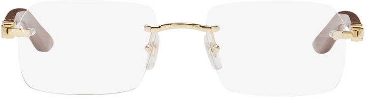 Photo: Cartier Gold & Brown Rectangular Glasses