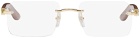 Cartier Gold & Brown Rectangular Glasses