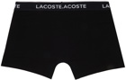 Lacoste Three-Pack Black Boxer Briefs