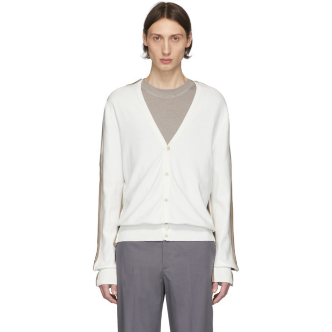 Photo: Maison Margiela Off-white and Brown Knit Cardigan