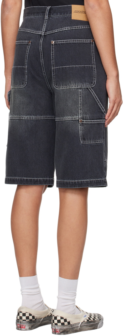 MadeMe Black Double-Knee Denim Shorts