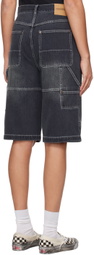 MadeMe Black Double-Knee Denim Shorts