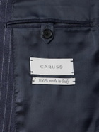 Caruso - Double-Breasted Pinstriped Wool Suit Jacket - Blue