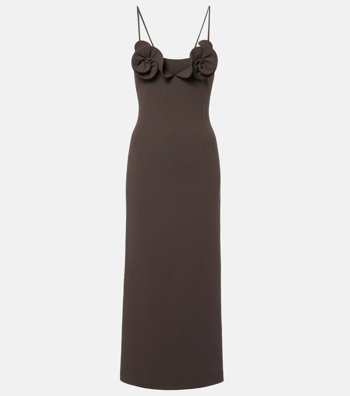 Magda Butrym Floral-appliqué wool-blend midi dress