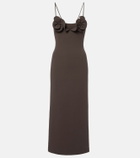 Magda Butrym Floral-appliqué wool-blend midi dress