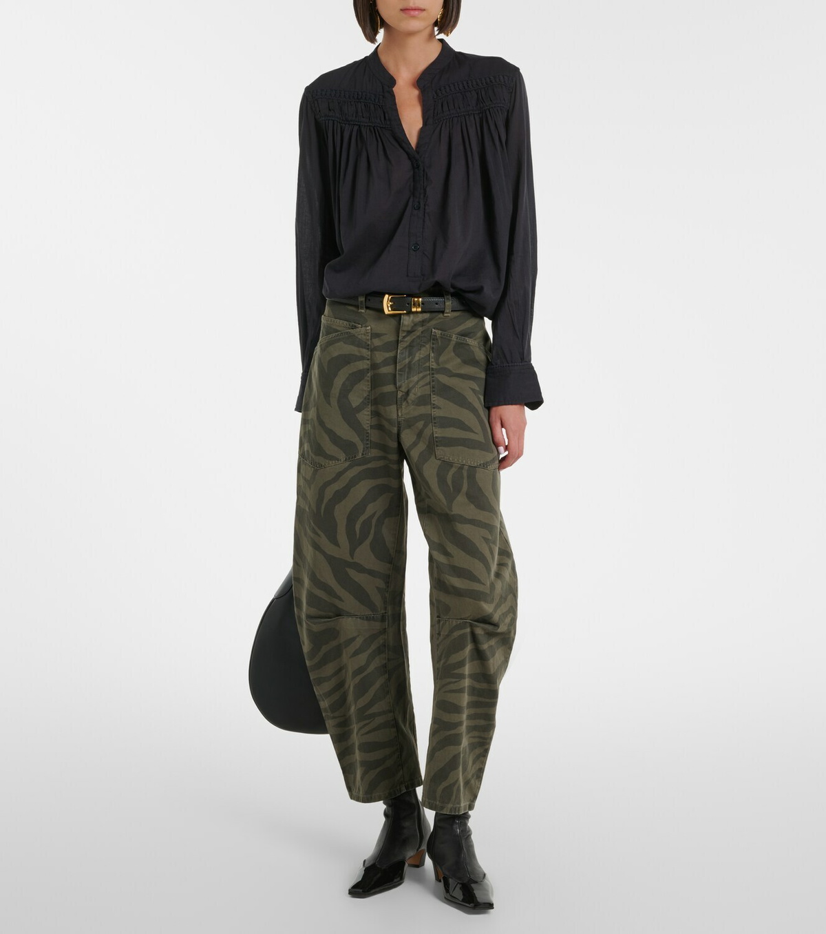 Nili Lotan Shon cropped barrel-leg jeans
