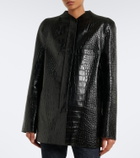 Khaite Sadie croc-effect leather coat