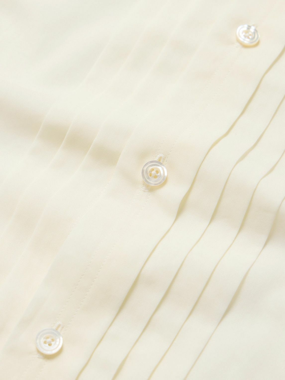 TOM FORD - Pleated Cotton Shirt - Neutrals