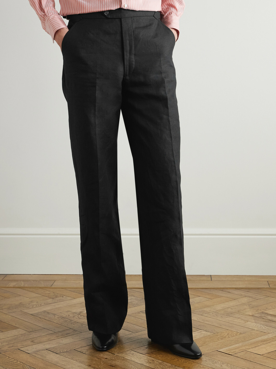 Husbands - Straight-Leg Virgin Wool Trousers - Black