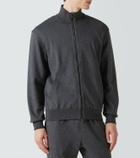 Brioni Cotton-blend zip-up sweatshirt