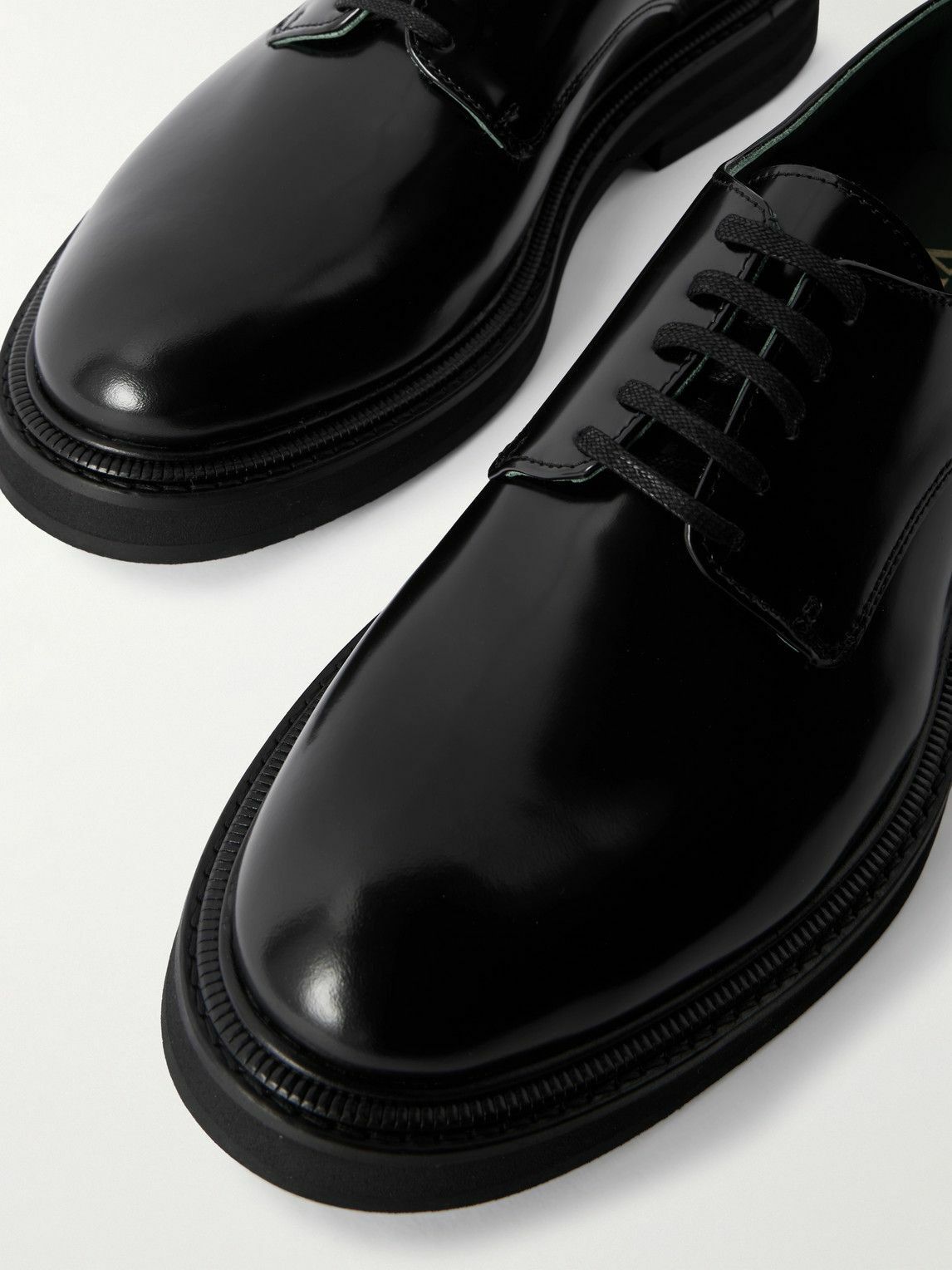 VINNY's - Officer Polished-Leather Derby Shoes - Black