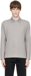 COOR Gray Multi Pin Pique Long Sleeve Polo
