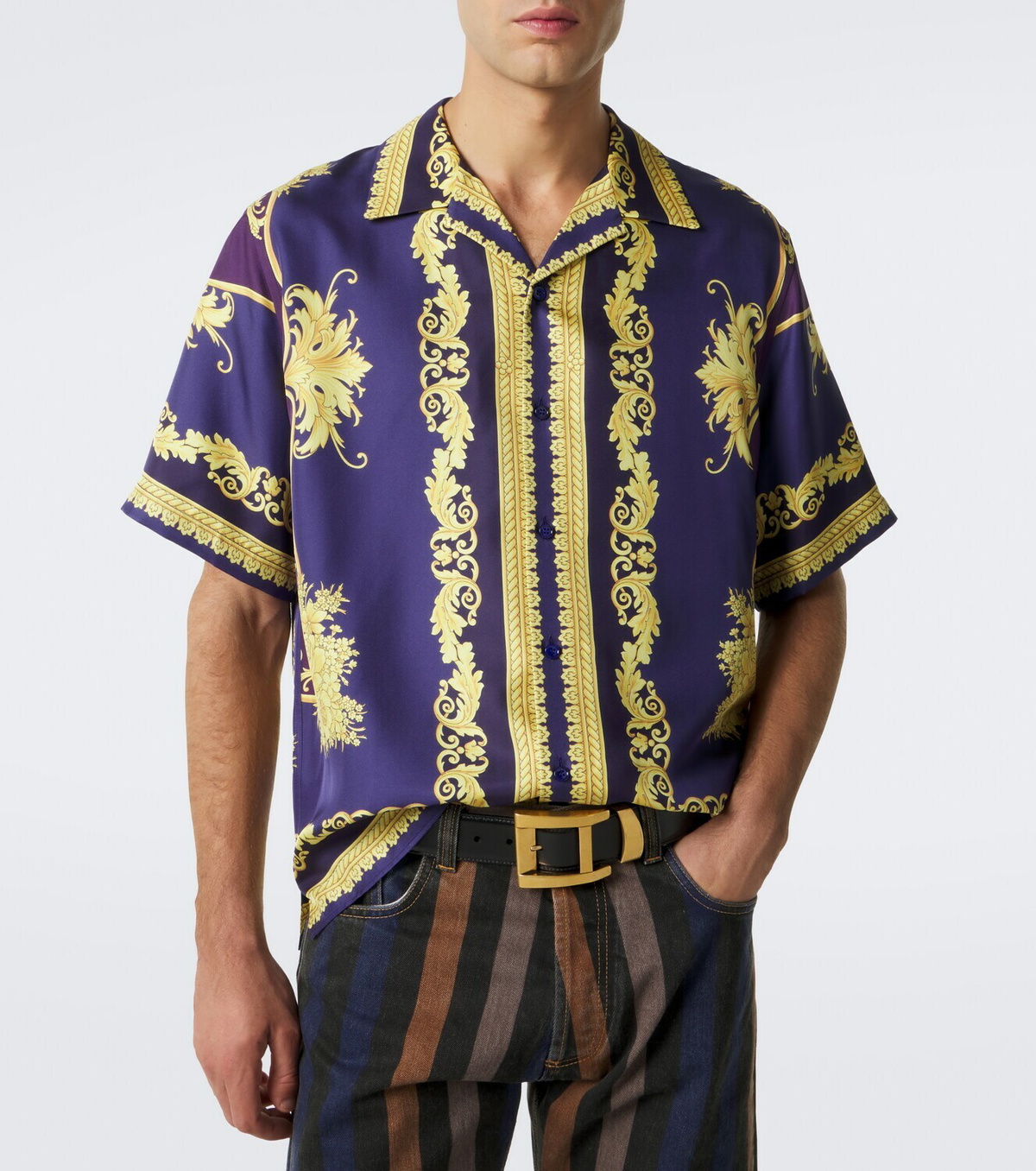 Versace Barocco silk twill shirt