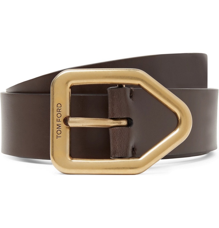 Photo: TOM FORD - 4cm Brown Leather Belt - Brown