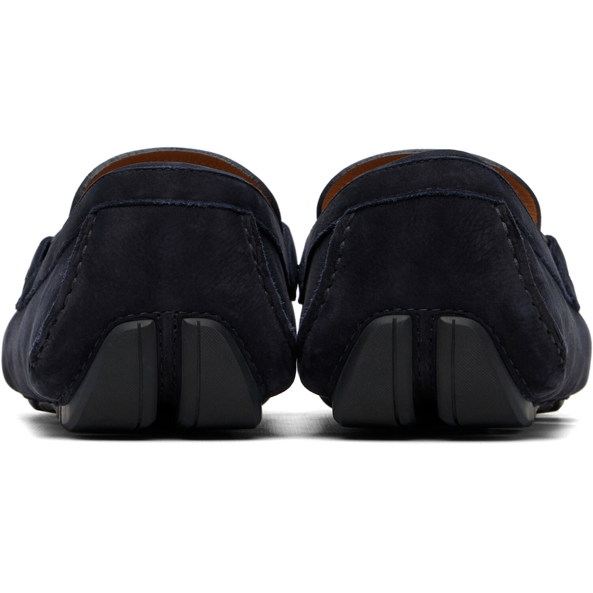 Ferragamo Navy Gancini Ornament Driver Loafers