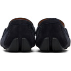 Ferragamo Navy Gancini Ornament Driver Loafers