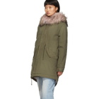 Mr and Mrs Italy Green Fur Midi Jazzy Parka