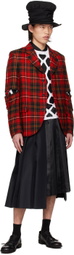Black Comme des Garçons White Cutout Sweater