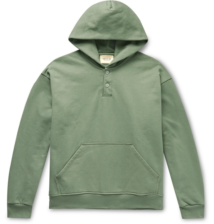 Photo: Fear of God - Oversized Loopback Cotton-Jersey Hoodie - Green