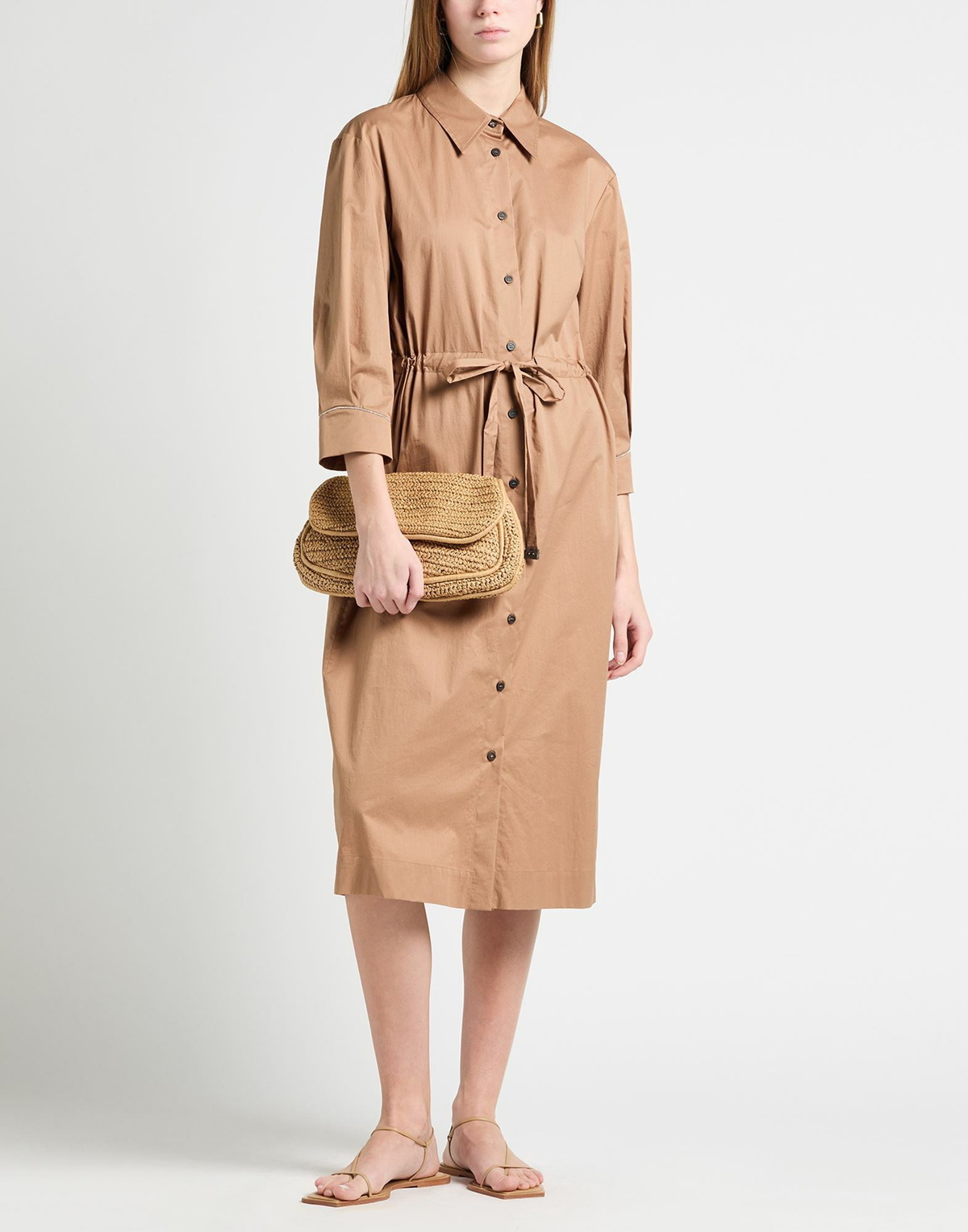 Peserico Womens Midi dress Camel