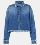 Alanui Fringed cropped denim overshirt