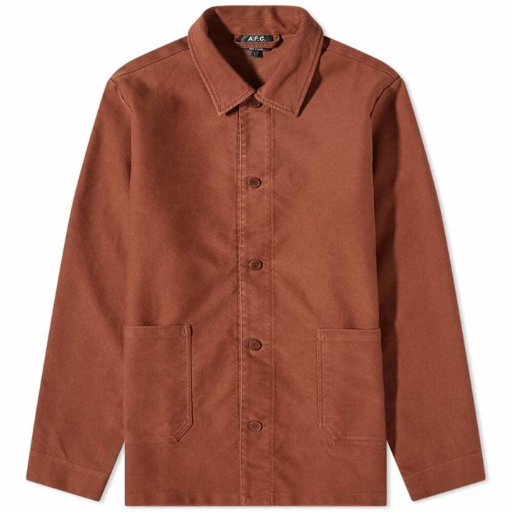 Photo: A.P.C. Men's A.P.C Bleached Moleskin Kerlouan Jacket in Noisette