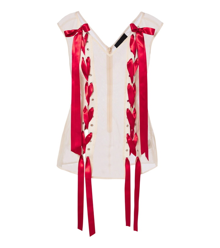 Photo: Simone Rocha Unraveling bow-detail sheer top