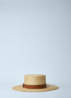 Gucci Straw Hat With Logo Plaque