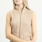 MM6 Maison Margiela Women's Knitted Gilet in Camel/Chalk
