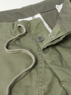 Greg Lauren - Wide-Leg Patchwork Cotton-Canvas Drawstring Cargo Trousers - Green