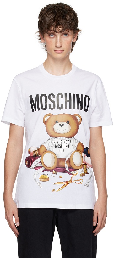 Photo: Moschino White Teddy Bear T-Shirt