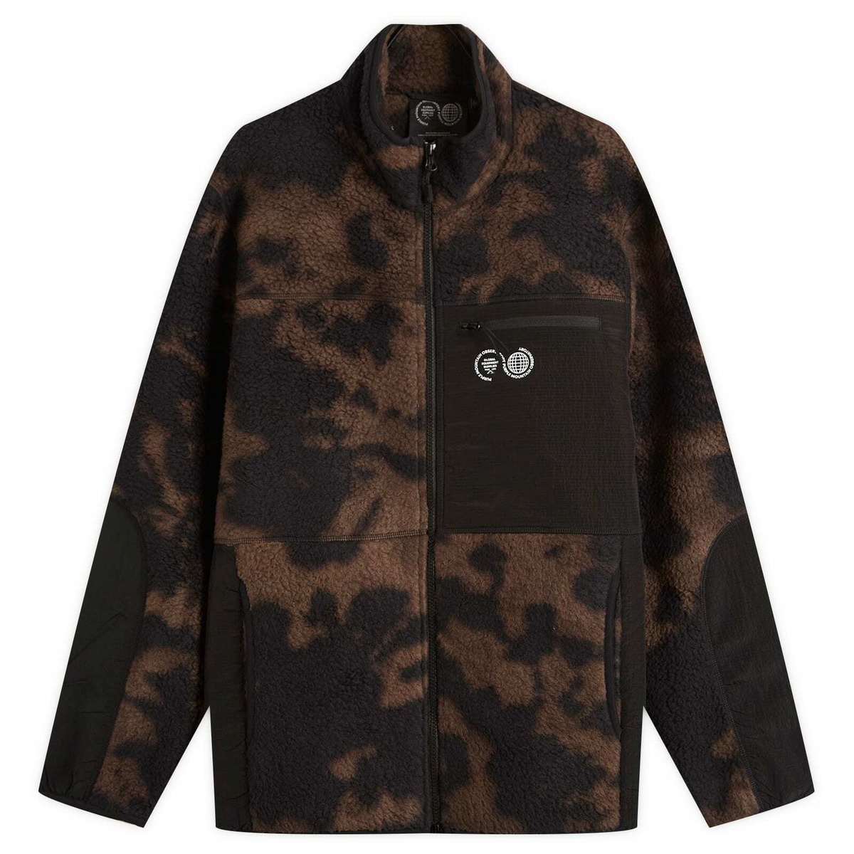 Purple Mountain Observatory Men's Borg Sherpa Fleece Jacket in Tie Dye