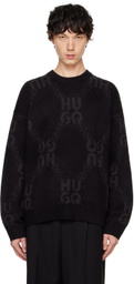 Hugo Black Jacquard Sweater